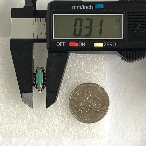 VTG Sterling Silver 925 Southwest Style Turquoise Stamped Split Shank Ring 4.75 - Picture 15 of 16